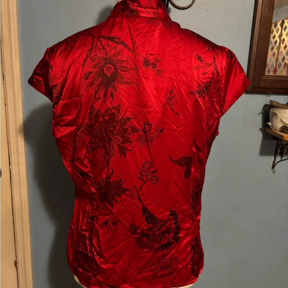 Vintage Y2K, 100% Silk, Worthington, Asian Top - Picture 5 of 7
